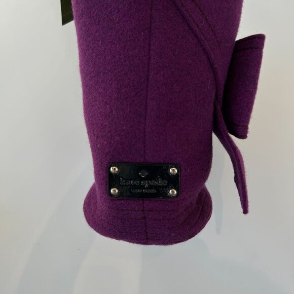 NWT Kate Spade New York Walker Park Purple Felt Thick Bow Bag - Picture 6 of 12